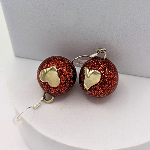 Red Heart Chime Earrings