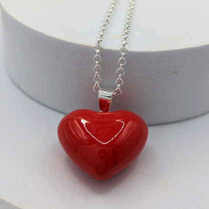 Red Heart Chime Necklace