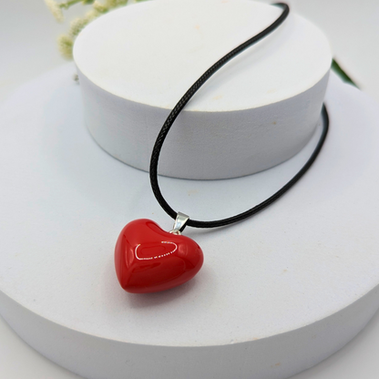 Red Heart Chime Necklace