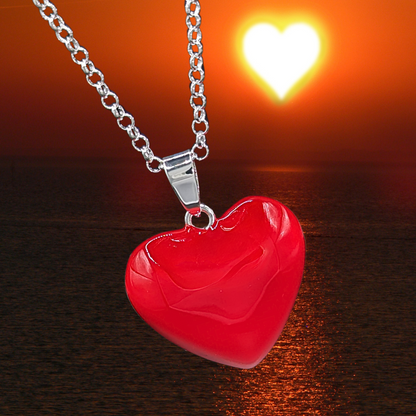 Red Heart Chime Necklace