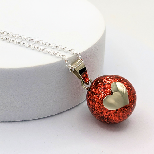 Sparkle Heart Chime Necklace