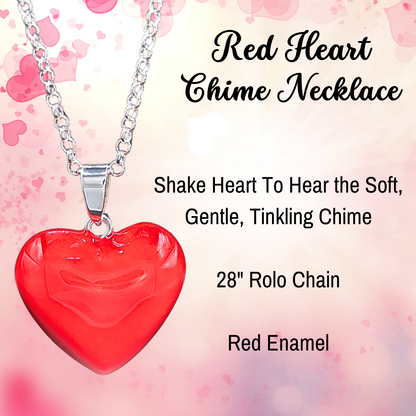 Red Heart Chime Necklace