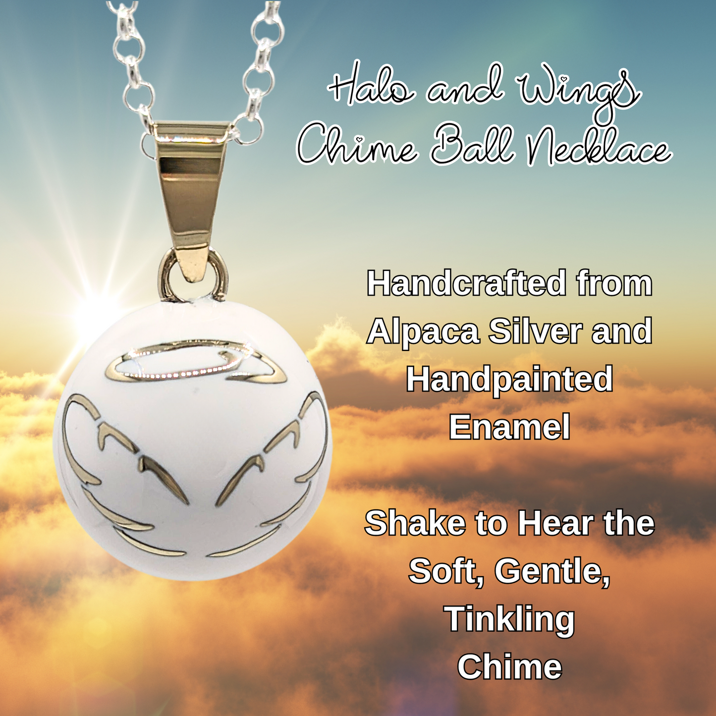 White Halo Chime Necklace