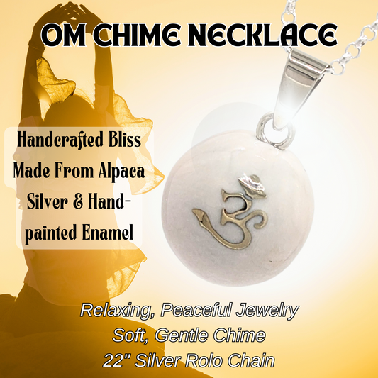 White Om Chime Necklace - FINAL SALE