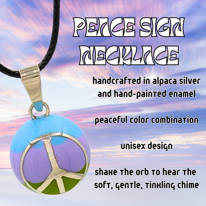 Peace Sign Chime Necklace