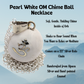 White Om Chime Necklace