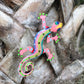 Colorful Gecko Haitian Steel Drum Wall Art, 13 inch Polka Dots