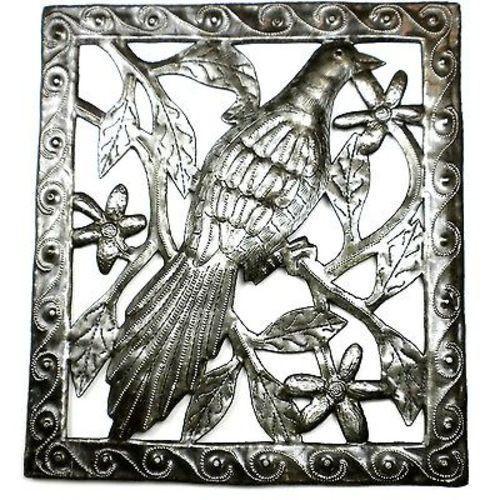 Single Bird Metal Wall Art - 11 by 12 Inches