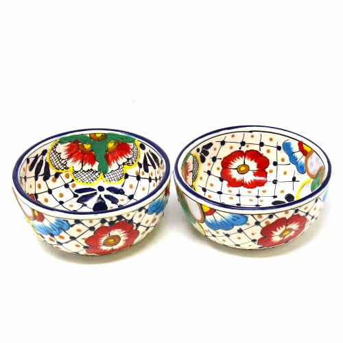 Half Moon Bowls - Dots and Flowers, Set of Two