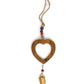 Handcrafted Wood Heart Chime with Iron Bell