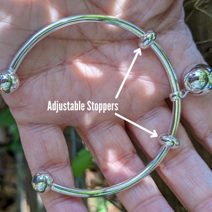 14mm Harmony Ball Bangle Bracelet in Silver - Nature Reflections