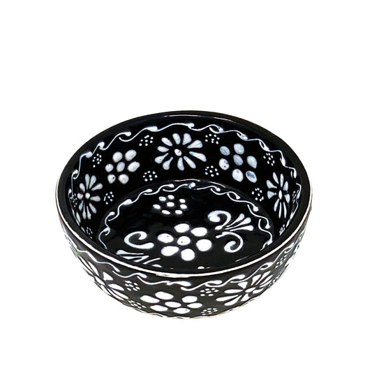 Handmade Pottery Appetizer & Dip Bowl, Ink- Set of 2