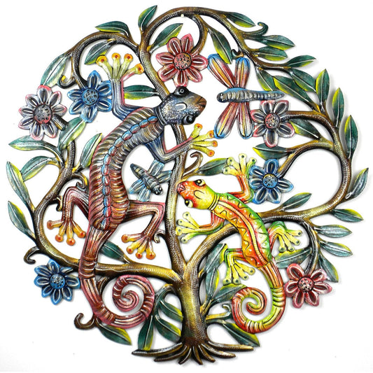 24 inch Painted Gecko Tree of Life